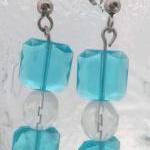Teal Glass Earrings