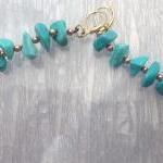 Genuine Turquoise And Copper Dangle Earrings