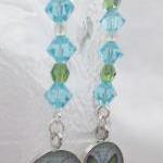 Blue And Green Butterfly Earrings - Springtime!