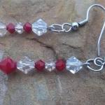Red And Clear Swarovski Crystal Earrings