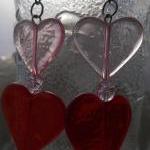 Pink And Red Hearts Earrings